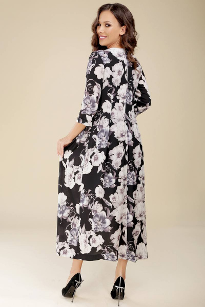 Платье Teffi Style L-1437 графитовые_цветы - фото 3