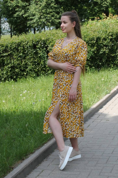 Платье Arisha 1269 ярко-желтый - фото 1