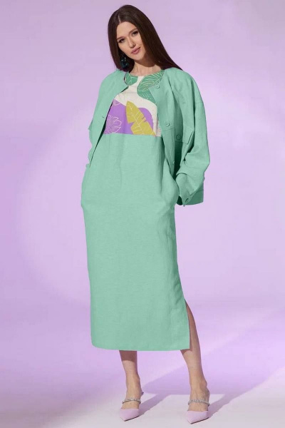 Жакет, платье Faufilure С1378 зеленый - фото 1