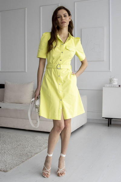 Платье MURMUR 10115 лимонный - фото 3