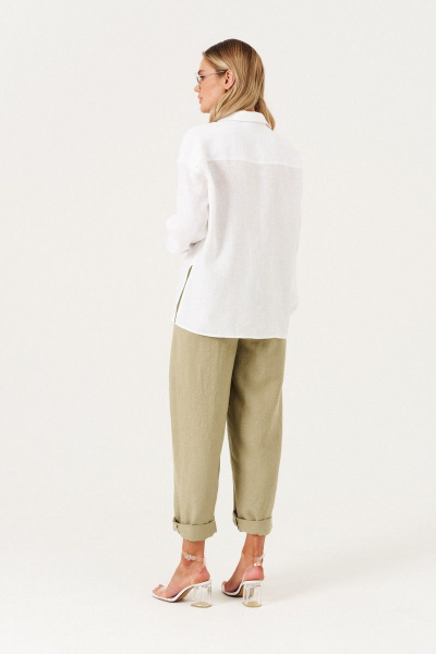 Блуза, брюки Prestige 4805 белый,хаки - фото 4