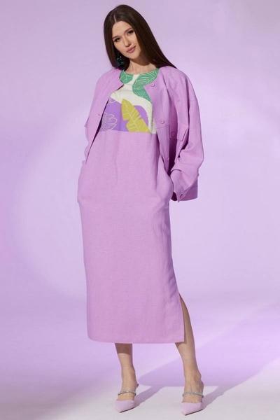 Жакет, платье Faufilure С1378 розовый - фото 1