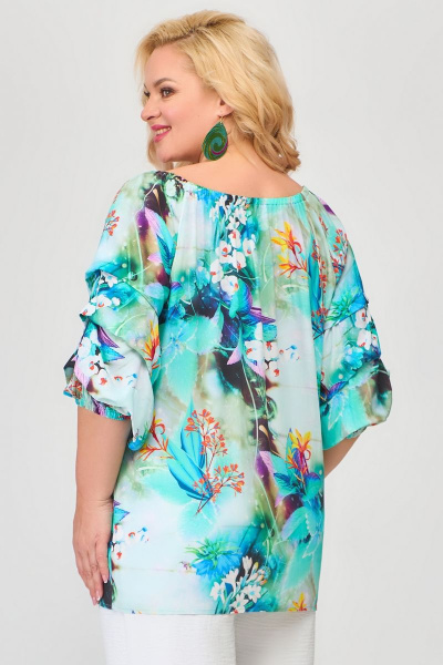 Блуза Svetlana-Style 1684 бирюзовый+цветы - фото 2