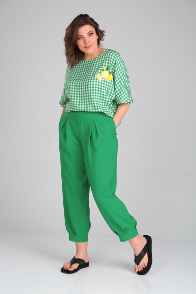 Блуза, брюки Michel chic 1342 зеленый - фото 5