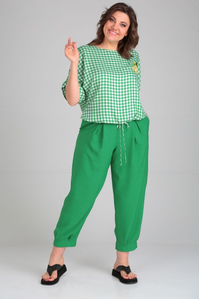 Блуза, брюки Michel chic 1342 зеленый - фото 4