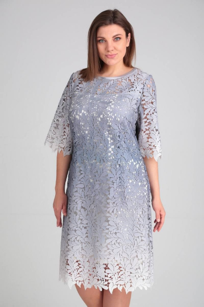 Платье Avenue Fashion 0120-1 серо-молочный - фото 2