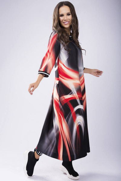 Платье Teffi Style L-1432 красные_разводы - фото 1