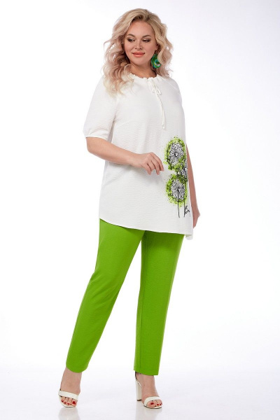 Блуза, брюки Matini 1.1504/1 белый/зелень - фото 4