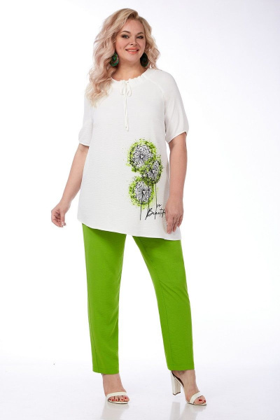 Блуза, брюки Matini 1.1504/1 белый/зелень - фото 1