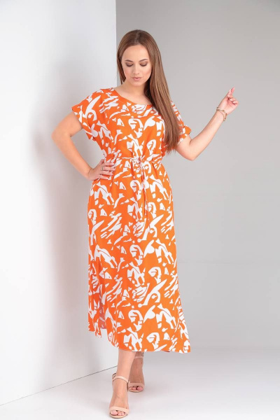 Платье TVIN 7733 оранж - фото 4