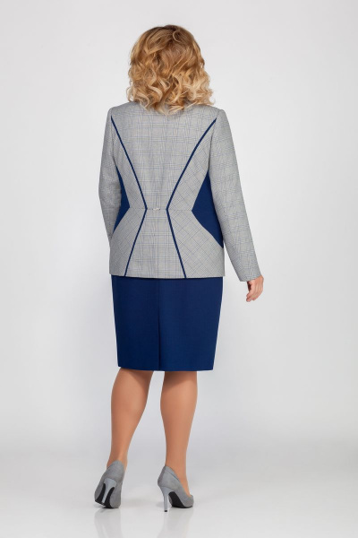 Блуза, жакет, юбка LaKona 1246 синий+серый - фото 4