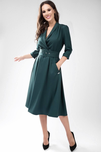 Платье Teffi Style L-1446 темно-зеленый - фото 2