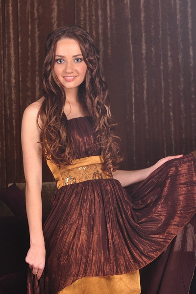 Платье Lejole 1319 коричневое+золото - фото 2