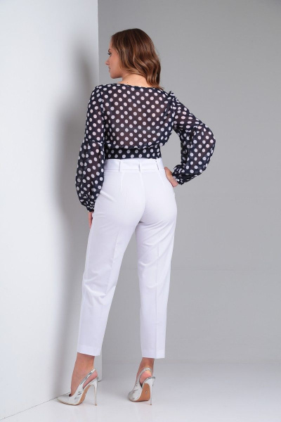 Блуза, брюки Lady Line 523.2 синий+белый - фото 4