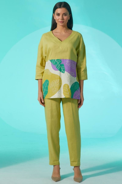 Блуза, брюки Faufilure С1373 зеленый - фото 1