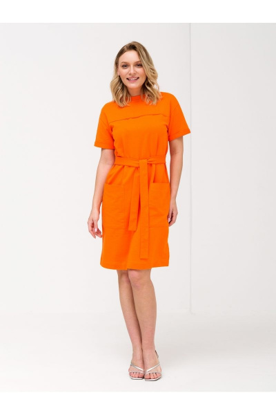Платье Romgil 723ЛФТЗ оранжевый - фото 6