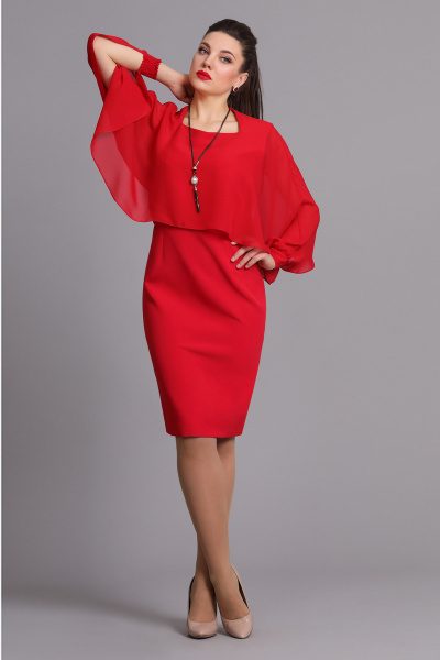 Платье Galean Style 559 красный - фото 1