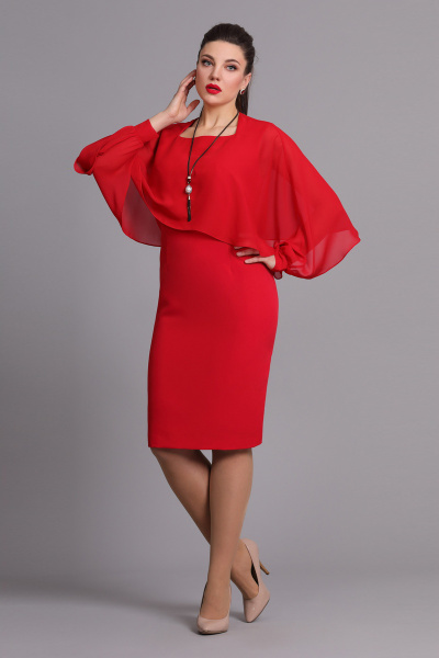 Платье Galean Style 559 красный - фото 2