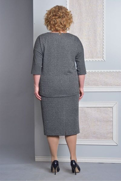 Джемпер, юбка Lady Style Classic 1374 серо-серый - фото 2