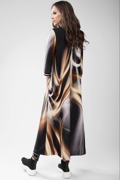 Платье Teffi Style L-1432 коричневые_разводы - фото 3