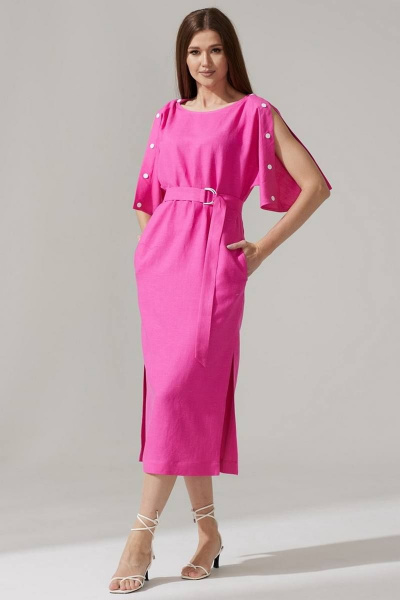 Платье Faufilure С1467 розовый - фото 3