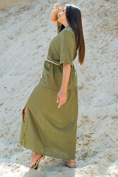 Жакет, юбка Luna 106 олива - фото 3