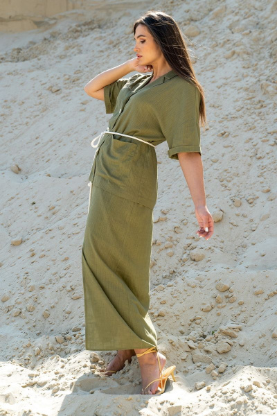 Жакет, юбка Luna 106 олива - фото 10