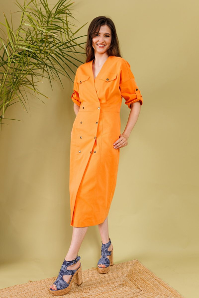 Платье NikVa 362-1 мандарин - фото 1