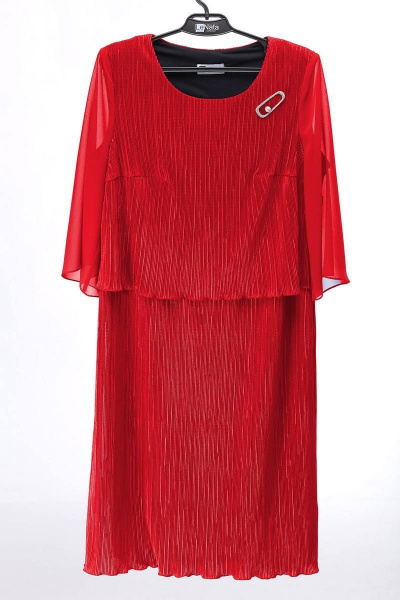 Платье LeNata 11058 красный - фото 4