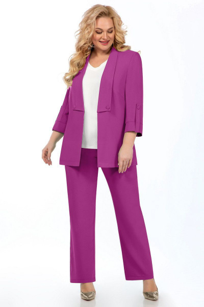 Блуза, брюки, жакет Элль-стиль 2196/1 вересково-фиолетовый - фото 2