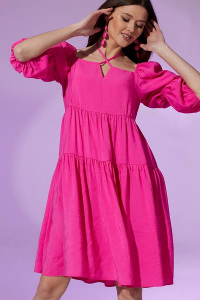 Платье Faufilure С1461 розовый - фото 3