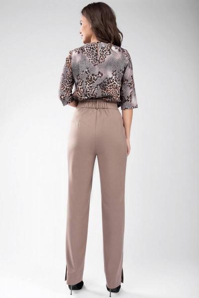 Блуза, брюки, жакет Teffi Style L-1448 капучино_+_муссон - фото 5