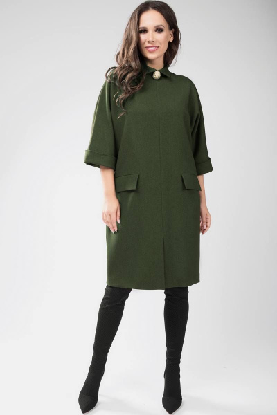 Платье Teffi Style L-1373 темно-зеленый - фото 1