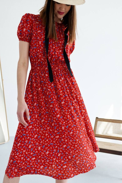 Платье VIZANTI 9339 красный - фото 4