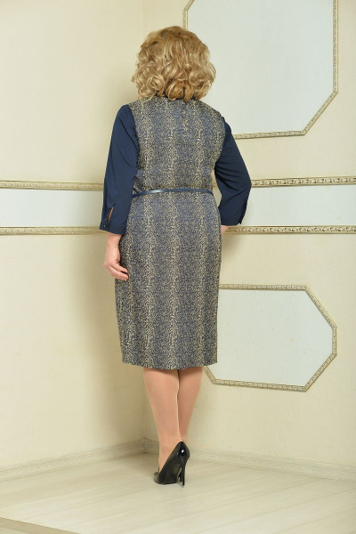 Блуза, сарафан Lady Style Classic 1734/1 т.синий-бежевый - фото 4