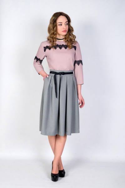 Блуза, юбка ASPO Design FashionCors_1010 розовый - фото 1
