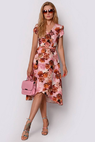 Платье Patriciа C15132 розовый,рыжий - фото 1