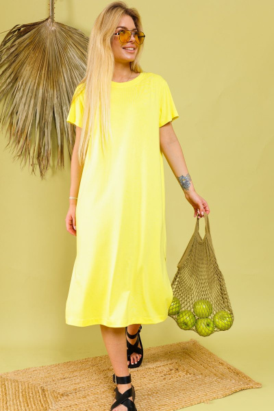 Платье NikVa 364-3 лимон - фото 4