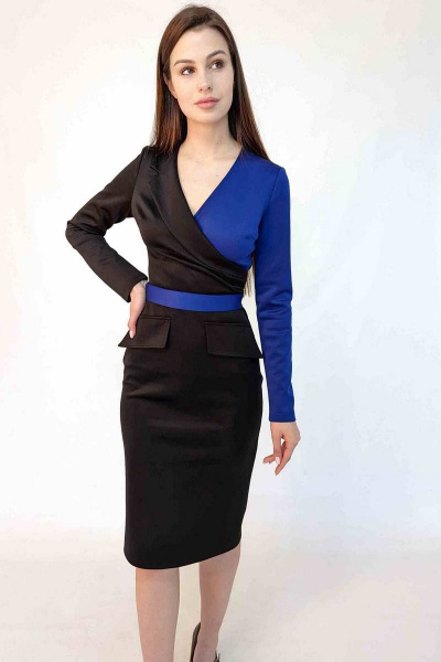 Платье Patriciа 01-5381 черный,синий - фото 3