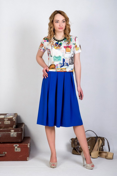 Блуза, юбка ASPO Design FashionCors_916 василек - фото 1