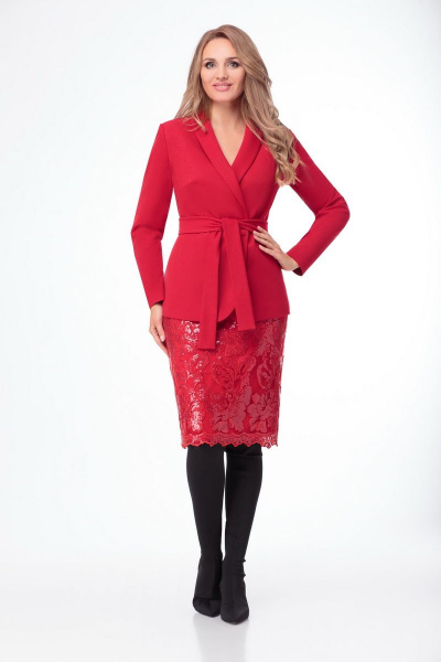 Жакет, юбка Prestige 3784/170 красный - фото 1