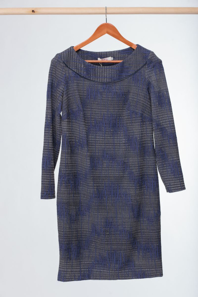 Платье Anelli 729 серый-синий - фото 3