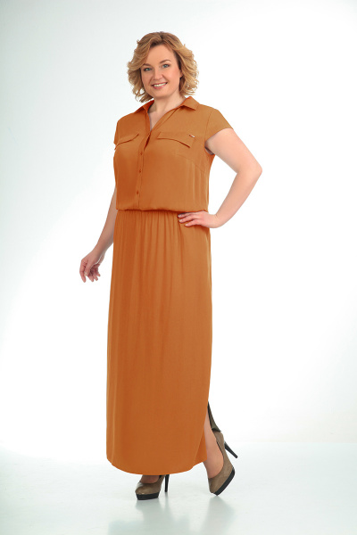 Платье ELGA 01-489 оранжевый - фото 1