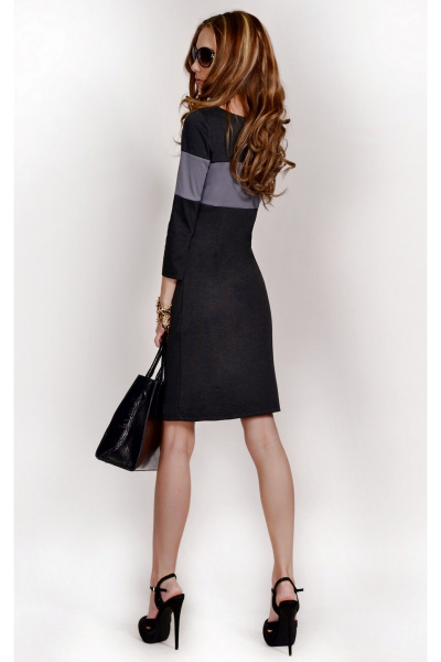 Платье Mont Pellier 799 черный+меланж+серый - фото 2