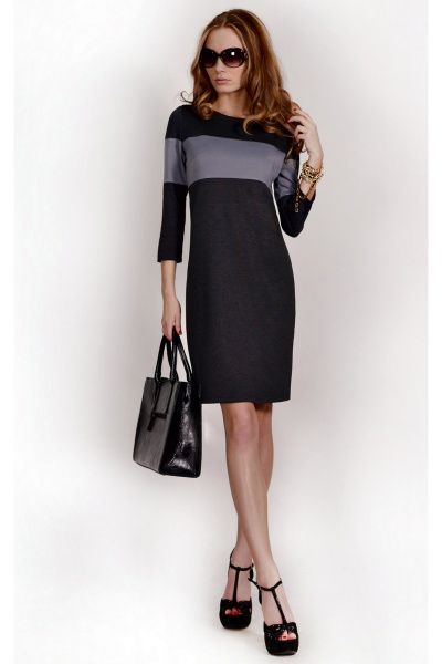 Платье Mont Pellier 799 черный+меланж+серый - фото 1