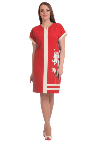 Платье Линия Л Б-1517 красный - фото 1