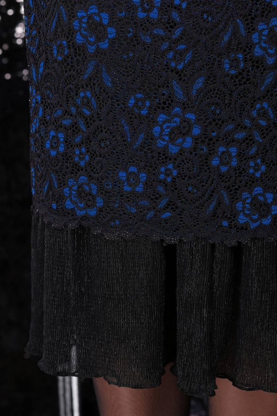 Платье LeNata 11063 васильковые-цветы-на-черном - фото 5