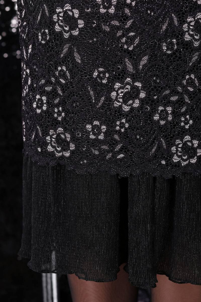 Платье LeNata 11063 бежевые-цветы-на-черном - фото 5