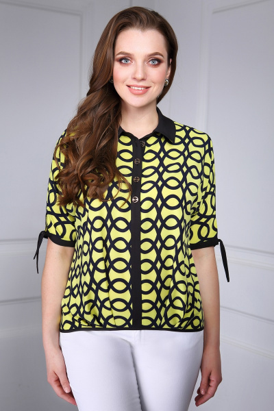Блуза DiLiaFashion 0066 желтый+черный - фото 2