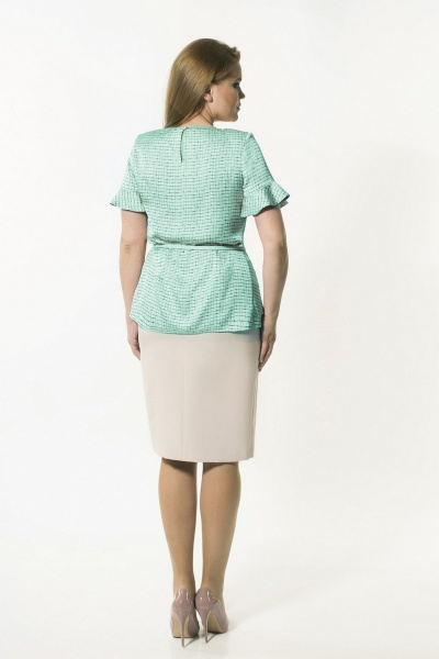 Блуза, юбка ELGA 22-495 бирюза - фото 2